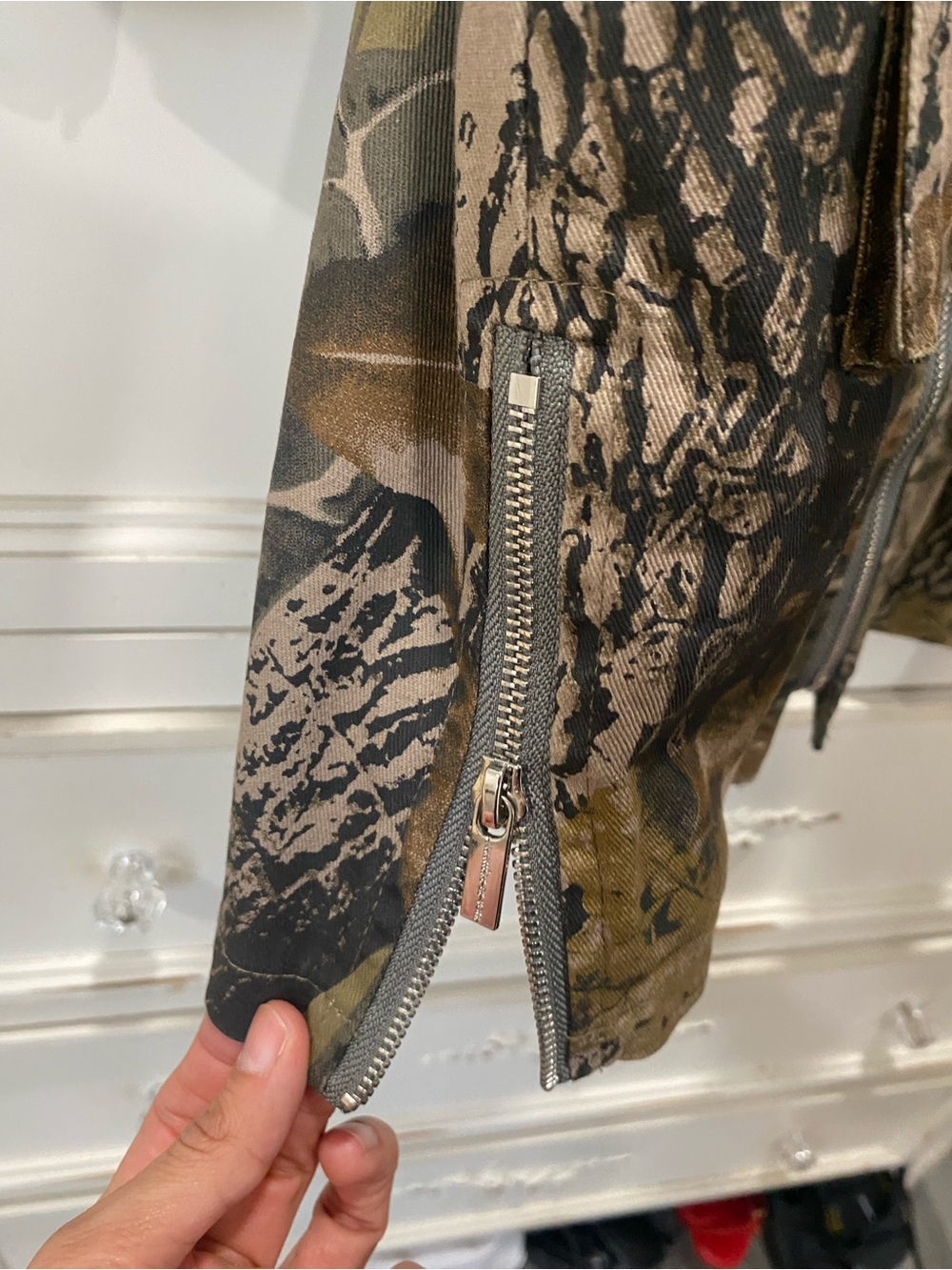 Maniere De Voir Women's Camo Utility Jacket - Green/Brown/Black - Picture 2 of 2